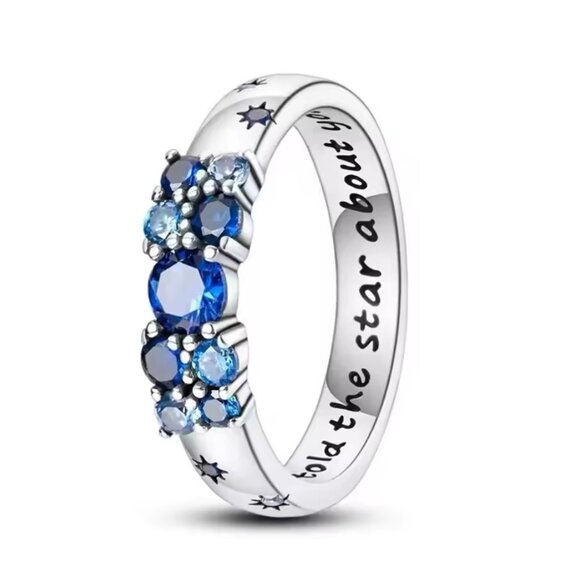 S925  zircon blue ring - Picture 1 of 4